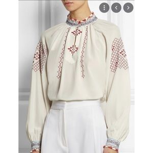 Vilshenko silk Matin Embroidered Blouse 6